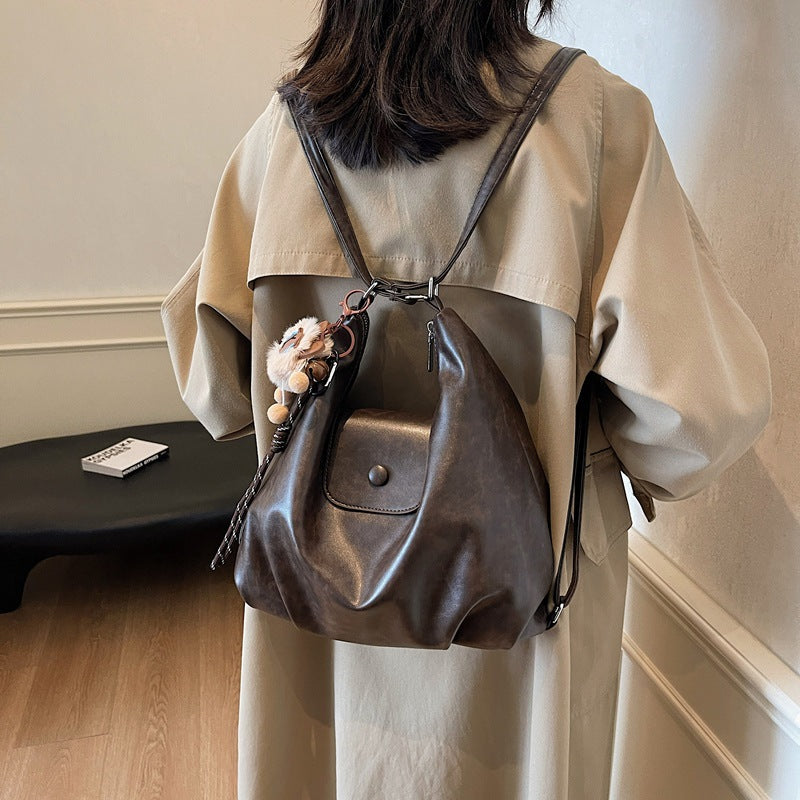 New Large Capacity Commuter Backpack Design Textured One-shoulder Bag
